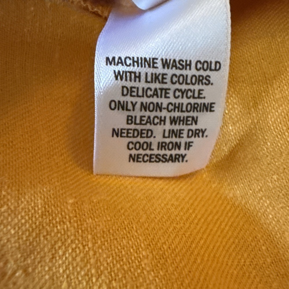 Ophelia Roe Button Up Shirt Dress Womens Size XL Linen Yellow Casual Flowy NWT - Picture 6 of 9